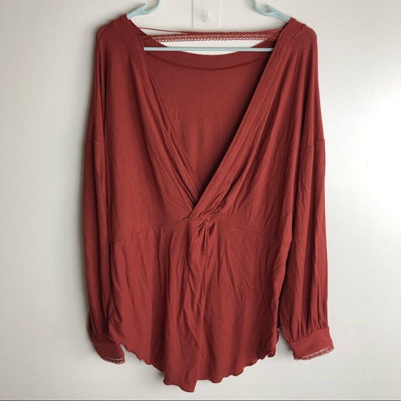 FREE PEOPLE Twisted Open Back Ribbed Long Sleeve - Picture 7 of 9